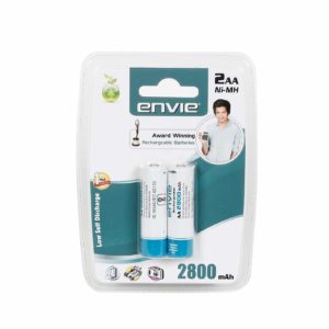 Amazon - buy Envie AA R06 Mignon Envie Ni-MH 2800 2X AA Mah Rechargeable Batteries (White)  at Rs 252