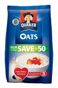 Amazon - buy Quaker Oats, 1.5kg Pack  at Rs 183 only