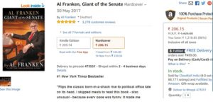 proof Amazon- Buy Al Franken, Giant of the Senate at Rs 206