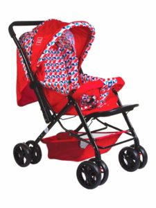 Amazon- Buy Mee Mee Comfortable Pram with 3 Seating Position, Checks, Red at Rs 2674