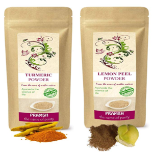 Pramsh Traders Premium Quality Kasturi Turmeric 400gm Lemon Peel 400gm Powder Combo (800gm)