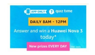 amazon quiz huawei nova 3