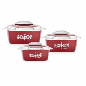 Amazon- Buy Cello Crown Plastic Casserole Set, 3-Pieces at Rs 843