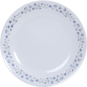 Amazon- Buy Corelle Lilac Blush Glass Dinner Glass Plate Set, Set of 6, White and Blue at Rs 999