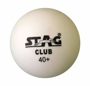 Stag Club-W Plastic Table Tennis Ball, 40mm Pack of 6 (White)