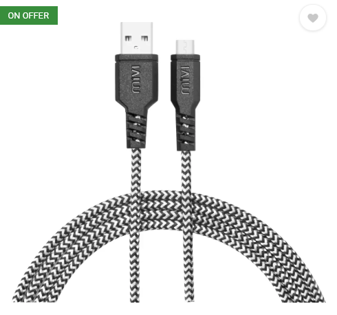 Mivi 6ft Nylon Braided Micro Usb Charging Cable