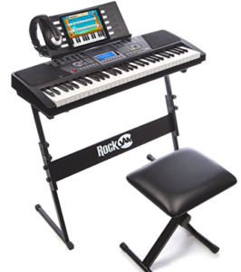 RockJam RJ561 61-Keys Electronic Keyboard SuperKit, Black