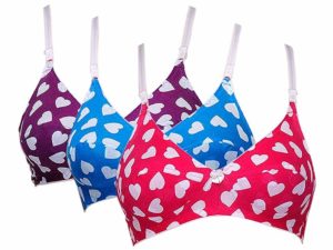 X-LADY D-Luxe Lingerie Heart Print Bra (Pack of 3) at Rs 333