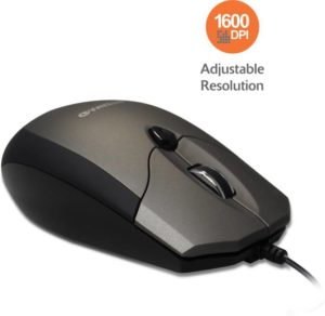 Amkette Weego Pro USB Wired Optical Mouse (USB, Grey, Black)