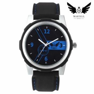 Doran Series Round Black Dial Leather Strap Analog