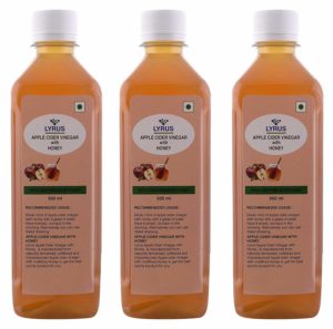 Lyrus Apple Cider Vinegar with Honey - 500 ml (Pack of 3)