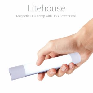 Portronics Litehouse POR-629 Magnetic LED Lamp with 4400mAH Lithium Ion Power Bank (White)