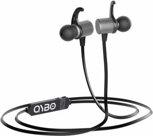 Qybo Bluetooth in-Ear Hook Earphones with Microphone Gunmetal + Carry Case