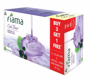 Fiama Gel Bar, Bearberry and Blackcurrant, 125g (Pack of 4)