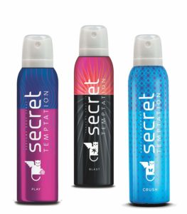 Secret Temptation Blast, Crush & Play Deodorants (Pack of 3)