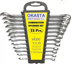 OKASTA High Quality 12 Pcs. Double Sided OK25DF Open End High Quality 12 Pcs. Double Sided Open End Double Sided Rachet Wrench Set  (Pack of 12