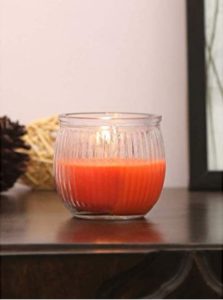 @home by Nilkamal Tangerine Bliss Swirl Cup Glass Candle