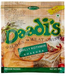 Daadi's Golden Wheat Crisps Chilly Kothmir Khakhra (Pack of 3)