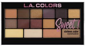 L.A. Colors Sweet  16 Color Eyeshadow Palette, Seductive, 20g