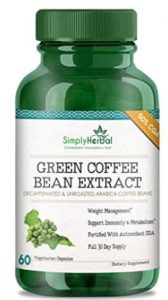 Simply Herbal Green Coffee Bean Extract Pure 800 Mg 100% Natural Weight Loss Supplement