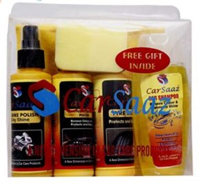 Carsaaz Car Cleaning Kit/Combo (Set of 4 Products + Cleaning Cloth)