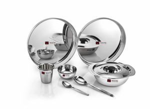 Butterfly Stainless Steel Lunch Set, 10-Pieces, Silver