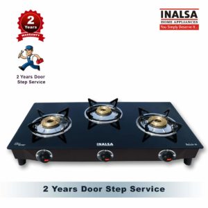 Inalsa Dazzle Glass Top, 3 Burner Gas Stove