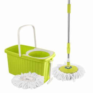 Cello Kleeno Hi Clean Spin Mop with 2 refill and 1 liquid dispenser (Green)