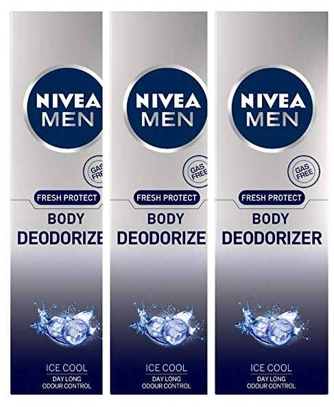 Nivea Men Fresh Protect Body Deodorizer Ice Cool, 120 ml (Pack of 3)