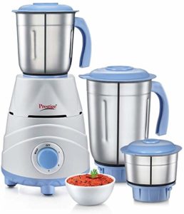 Prestige Tez (550 Watt) Mixer Grinder with 3 Stainless Steel Jars, White and Blue Rs 1899 amazon dealnloot