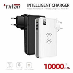 TIITAN Wireless Intelligent Charger,10000 mAh Portable Power Bank Detachable USB Wall Charger Multi-Protection Rs 20 amazon dealnloot