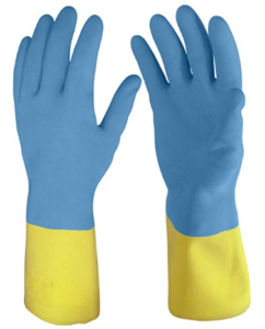 Primeway® Rubberex Bi-Prene Cotton Flocklined Neoprene Over Rubber Gloves, Medium, 1 Pair