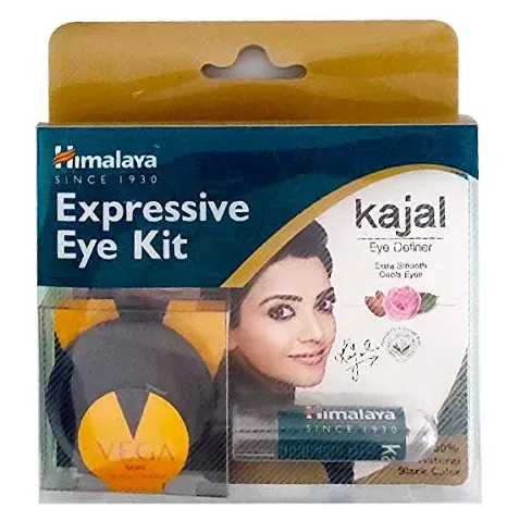 Himalaya Expressive Kajal 2.7 gm & Wipes Combo Pack + Vega compac