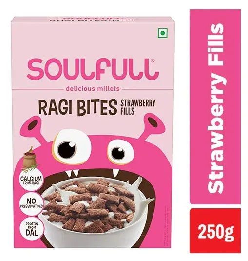 Soulfull Ragi Bites - Strawberry, 250g