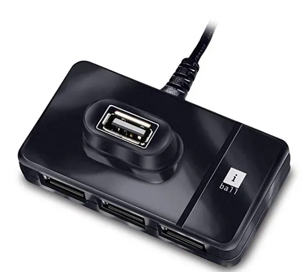 iBall Piano 423 High Speed 4 Port USB 2.0 HUB, Black