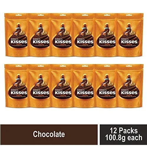 Kisses Hersheys Almond Pouch, 12 X 100 g