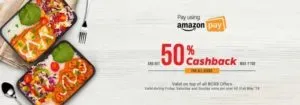 50% cashback upto Rs 100 on minimum order of Rs 150