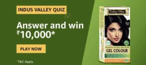 Amazon Indus Valley Quiz Win Rs 10000