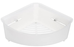 AmazonBasics Corner Shower Basket - White