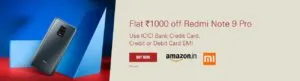 Rs 1,000 instant discount on purchase of Redmi Note 9 Pro and on Redmi Note 9 Pro Max smartphones