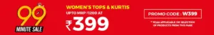 Women's Tops and Kurtis worth Upto Rs 1200 at Rs 399