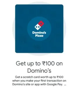 Get Upto Rs 100 on Domino's