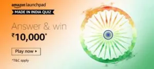 Amazon Made In India Quiz Win Rs 10000