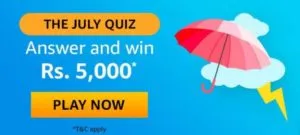 Amazon The July Quiz Answers