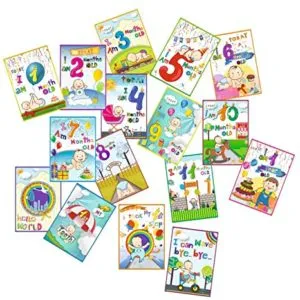 Vantagekart Newborn Baby Monthly Age Milestone Cards Rs 149 amazon dealnloot