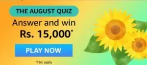 Amazon August Quiz Answers