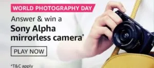 Amazon World Photography Day Quiz Answers