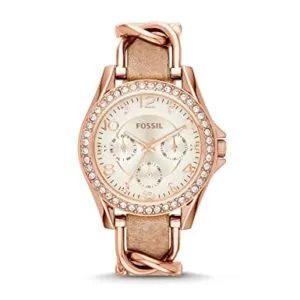 Fossil Riley Analog White Beige Dial Women Rs 5457 amazon dealnloot