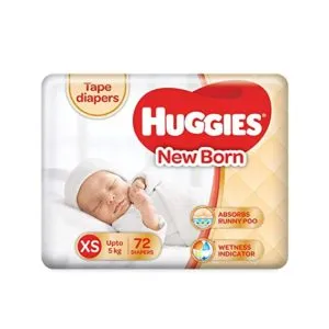 Huggies New Born Taped Diapers 72 Counts Rs 549 amazon dealnloot