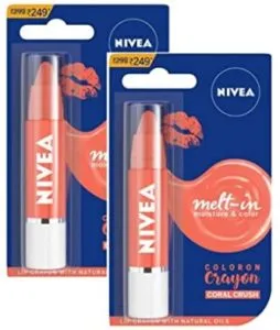 NIVEA NIVEA Coloron Lip Crayon Coral Crush, Coral, 3 g